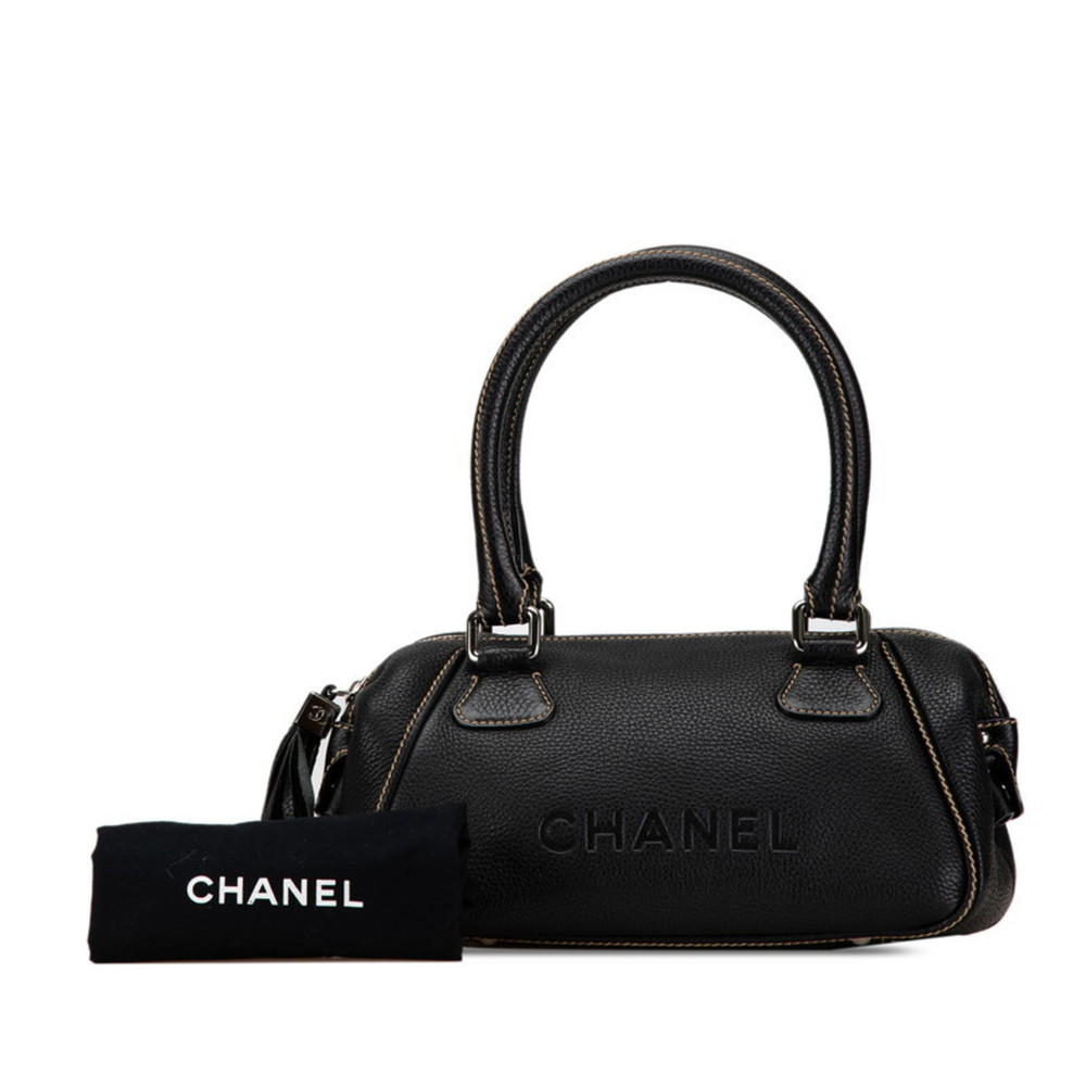 CHANEL Black Leather Boston Bag - Picture 8 of 9